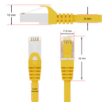 3m Patch cord RJ45 CAT 6 250MHz S/FTP AWG 27 PVC yellow
