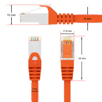 1m Patch cord RJ45 CAT 6 250MHz S/FTP AWG 27 PVC orange