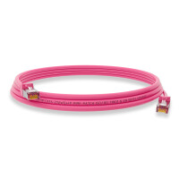 0,25m Patch cord RJ45 CAT 6 250MHz S/FTP AWG 27 PVC pink