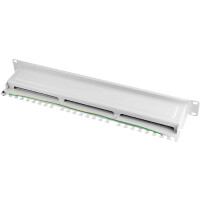 Patch panel / patch field 16-port CAT.5e LSA for CAT.6 / CAT.5 installation cable, STP WHITE