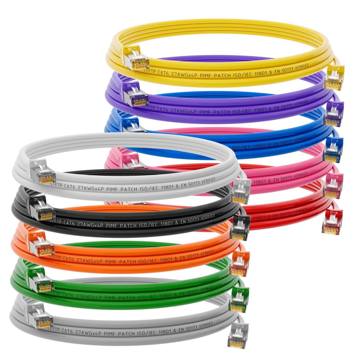Patchkabel Rj45 SET 10 x RJ45 Patchkabel CAT 6 S/FTP PVC hb-digital.de, 15,92
