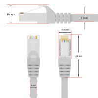 SET 10 x 0,5m RJ45 Patchkabel CAT 6 250 MHz S/FTP LAN Kabel 