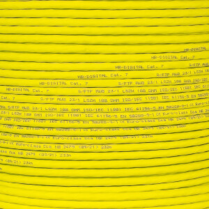 50m Ethernet Network Cable CAT 7 LAN Cable max. 1000 MHz S/FTP AWG23 LSZH Yellow