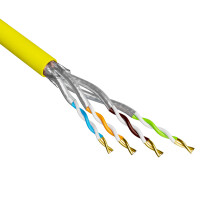 100m Ethernet Network Cable CAT 7 LAN Cable max. 1000 MHz S/FTP AWG23 LSZH Yellow