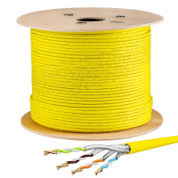 250m Ethernet Network Cable CAT 7 LAN Cable max. 1000 MHz S/FTP AWG23 LSZH Yellow