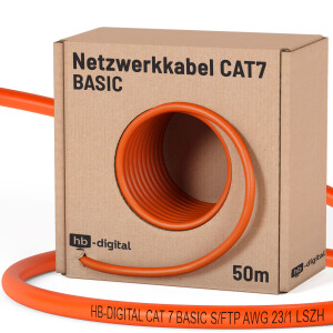 50m Câble réseau CAT 7 Basic AWG23 S/FTP...