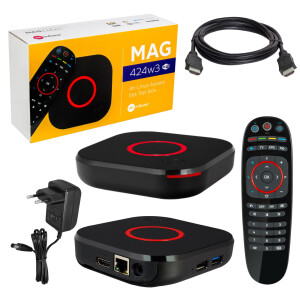 Refurbished MAG 424w3 IPTV Set Top Box 1GB RAM with 4K and HEVC H 265 support Linux WLAN integrated