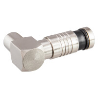 Compression IEC-angle plug for coaxial cable Ø 6,8 - 7,2 mm nickel plated