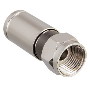 Compression F-connector for coaxial cable Ø 6,8 - 7,2 mm nickel plated