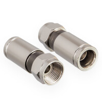 Compression F-connector for coaxial cable Ø 6,8 - 7,2 mm nickel plated