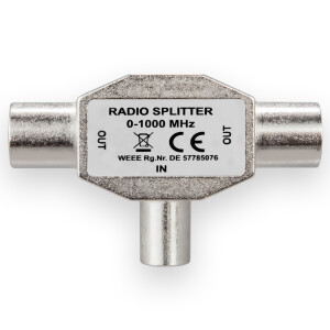 Radio Splitter T Verteiler 1 x Stecker und 2 x Kupplung