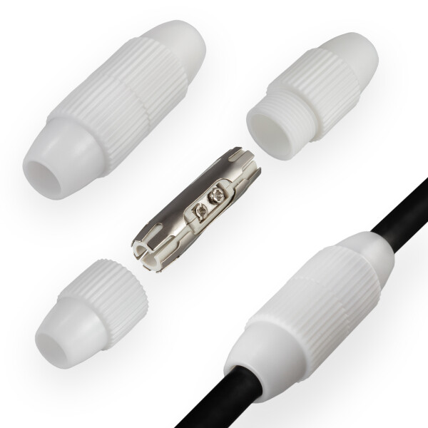Coaxial cable connector screwable