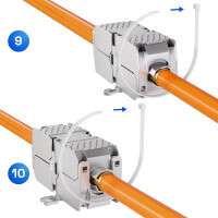 Netzwerkkabel Verbinder LSA Anschluss LAN Kabel Verbinder CAT 6a werkzeuglos SILBER