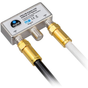 1 m SAT connection cable 135dB 4-fold shielded steel copper with compression F-plug gold-plated WHITE