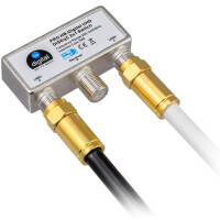 2 m SAT connection cable 135dB 4-fold shielded steel copper with compression F-plug gold-plated WHITE