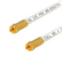 3 m SAT connection cable 135dB 4-fold shielded steel copper with compression F-plug gold-plated WHITE