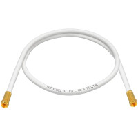 15 m SAT connection cable 135dB 4-fold shielded steel copper with compression F-plug gold-plated WHITE