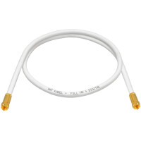 20 m SAT connection cable 135dB 4-fold shielded steel copper with compression F-plug gold-plated WHITE