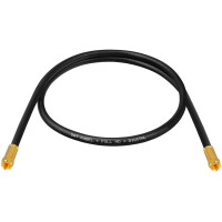 1m SAT connection cable 135dB 4-fold shielded steel copper with compression F-plug gold plated BLACK
