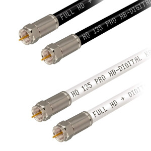 1m - 50m SAT connection cable 135dB 4-fold shielded steel...