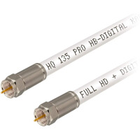 1 m Sat Connection Cable CCS HQ-135 with F-Compression Plugs nickel-plated WHITE