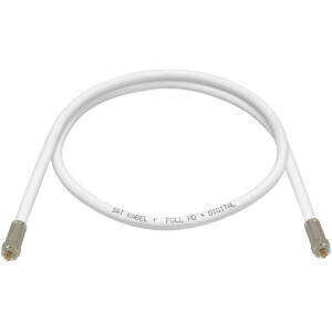 Sat connection cable CCS HQ-135 with F-compression plugs nickel-plated WHITE 3m