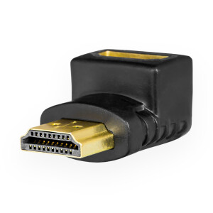 HDMI Adapter HDMI-Stecker / HDMI-Buchse Winke Abgang unten vergoldet