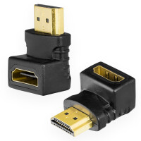 HDMI adapter HDMI plug / HDMI socket Angle outlet bottom gold-plated