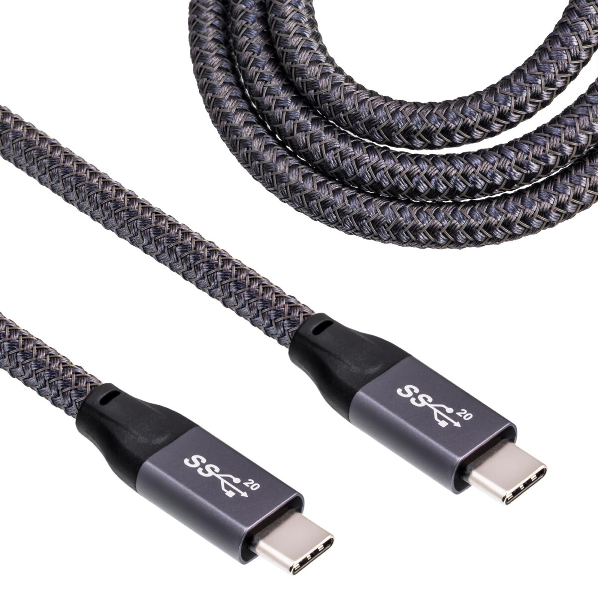 Câble de Données SuperSpeed Jusqu'à 20 Gbit/s PremiumCord Câble de Connexion USB-C 3.2 Gen 2 Câble de Charge Jusqu'à 5A Longueur 2 m Connecteur USB 3.2 Génération 2 de Type C Couleur Noire 