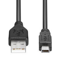 5 m USB 2.0 cable USB A plug to mini USB plug