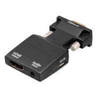 VGA HDMI Adapter, VGA Stecker, 3.5mm Klinke Buchse auf HDMI-A Buchse