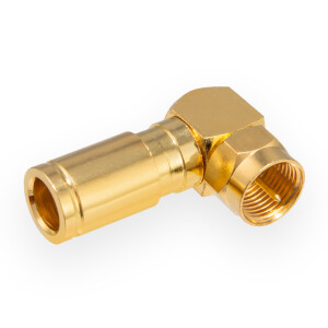 Kompression F-Winkelstecker für Koaxkabel Ø 6,8 - 7,2 mm vergoldet