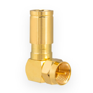 Compression F-angle plug for coaxial cable Ø 6.8 - 7.2 mm gold-plated
