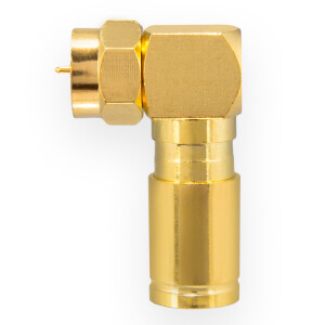 Kompression F-Winkelstecker für Koaxkabel Ø 6,8 - 7,2 mm vergoldet