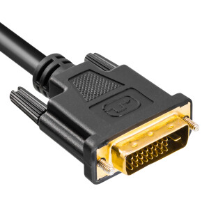 DVI Anschluss Kabel DVI (D) St. - DVI (D) St. 24+1 vergoldete Kontakte pins Dual Link Verbinder Länge wälbar