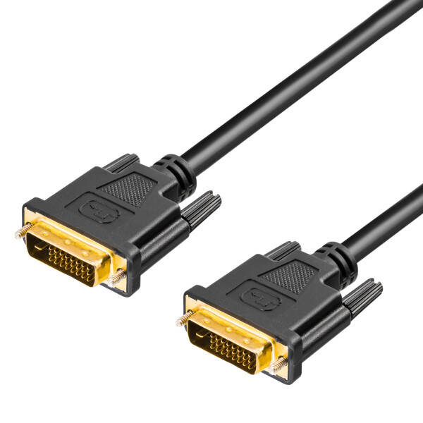 1 m DVI connection cable DVI (D) St. - DVI (D) St. 24+1 gold-plated contacts pins Dual Link connector