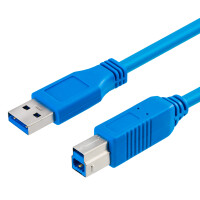 0,5m USB 3.0 Kabel A-B Stecker blau