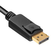 1 m DisplayPort Kabel 1.2, UHD 4K 2K, Schwarz