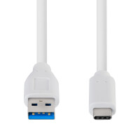 USB 3.0 Cable USB A Plug to USB C Plug WHITE