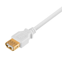 1 m USB 2.0 Verl&auml;ngerung USB A Stecker gold auf USB A Buchse gold 