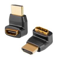 HDMI adapter HDMI plug / HDMI socket angle outlet top gold-plated