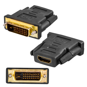 Adapter HDMI-Buchse / DVI-D (24+1) Stecker verg.