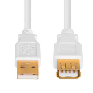 1,8 m USB 2.0 extension USB A male gold to USB A female gold