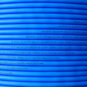 5m - 500m Ethernet Kabel CAT 8 LAN Kabel max. 2000 MHz S/FTP AWG22 LSZH blau