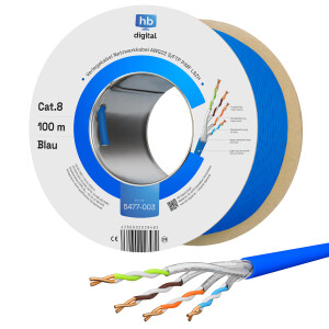100m network cable CAT 8 LAN cable max. 2000 MHz S/FTP...