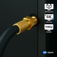 10m - 500m coaxial cable HQ 135 dB 4-way steel copper black 