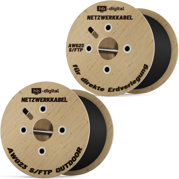 HB-DIGITAL Cavo Di Rete LAN Cat.7 100 Metri - Arancione - AWG23/1, Schermato, Senza Alogeni, Per Installazioni Professionali