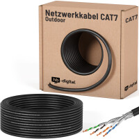 25m Netzwerkkabel CAT 7 Outdoor LAN Datenkabel max. 1000 MHz