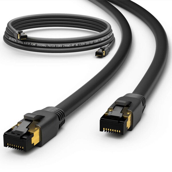 CAT 8.1 S/FTP RJ45 ethernet cable, black