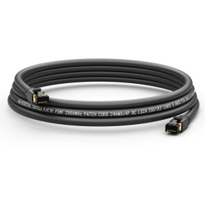 1 m RJ45 Patch Cable CAT 8.1 F/FTP LSZH Black
